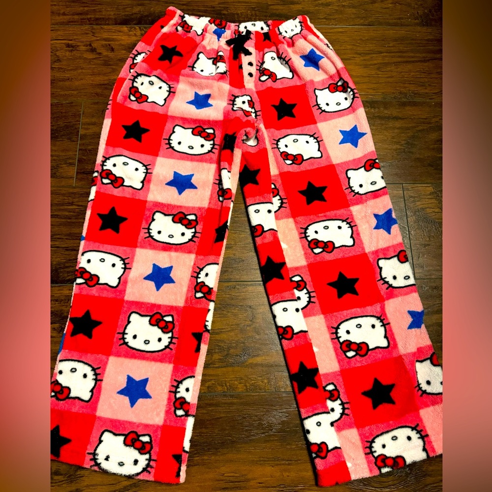 Vintage Sanrio Hello Kitty Fleece Pajamas Pants Limited Edition Rare Women Large